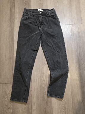 C/E Current Elliott Black High Rise Tapered Mom Jeans Women's Size 26 Denim